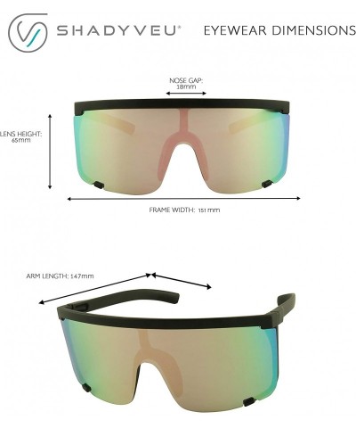 Goggle Oversized Super Shield Colorful Mirrored Lens Sunglasses Retro Flat Top 80's Frame - CO194ZTQ5TE $14.95