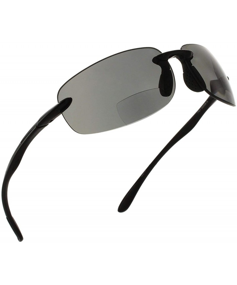 Semi-rimless Island Bifocal Sunglasses Rimless Readers - Non-polarized Black Frame/Smoke Lens - CB11JEHUFVL $20.84