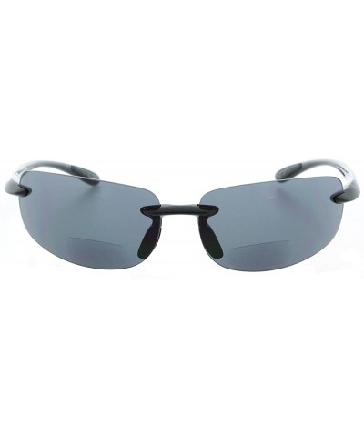 Semi-rimless Island Bifocal Sunglasses Rimless Readers - Non-polarized Black Frame/Smoke Lens - CB11JEHUFVL $20.84