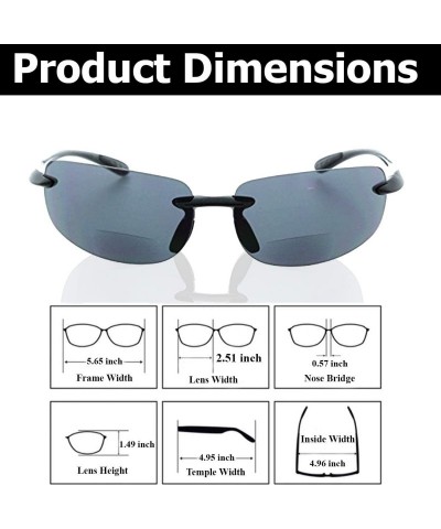 Semi-rimless Island Bifocal Sunglasses Rimless Readers - Non-polarized Black Frame/Smoke Lens - CB11JEHUFVL $20.84