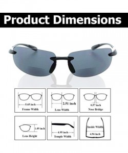 Semi-rimless Island Bifocal Sunglasses Rimless Readers - Non-polarized Black Frame/Smoke Lens - CB11JEHUFVL $20.84