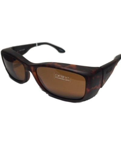 Rectangular FitsOver Sunglasses Rec11 Tortise Size Medium Amber Lens - C618DHZN0KZ $10.40