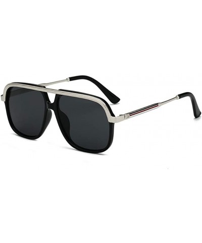 Square Unisex Casual retro polarized sunglasses UV400 Protection - Silver - C418XEWK5MT $14.22