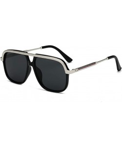 Square Unisex Casual retro polarized sunglasses UV400 Protection - Silver - C418XEWK5MT $14.22