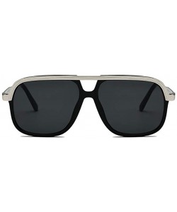 Square Unisex Casual retro polarized sunglasses UV400 Protection - Silver - C418XEWK5MT $14.22