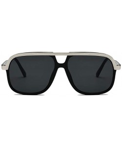 Square Unisex Casual retro polarized sunglasses UV400 Protection - Silver - C418XEWK5MT $14.22