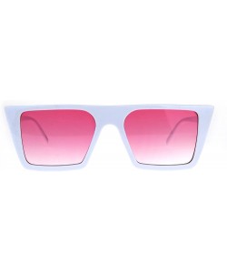 Cat Eye Womens Oceanic Color Squared Flat Top Goth Cat Eye Sunglasses - White Pink - C1189U6D3GC $10.74