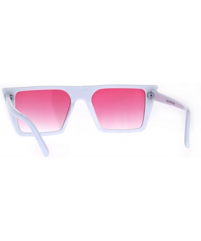 Cat Eye Womens Oceanic Color Squared Flat Top Goth Cat Eye Sunglasses - White Pink - C1189U6D3GC $10.74