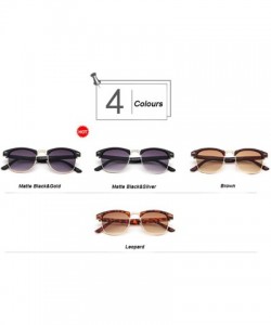 Square UV400 Protection Classic Sunglasses for Men Women 2 Pack CS-RE011 - Silver+gold - C118ZLICX84 $13.04