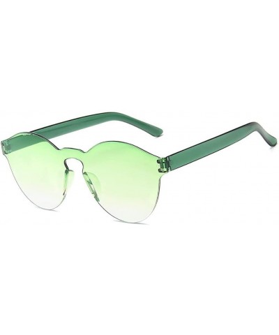 Round Unisex Fashion Candy Colors Round Outdoor Sunglasses Sunglasses - Grass Green - CW1908LZAX5 $17.10