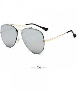 Round Men Women Lens Oversized Sun Glasses Fashion Retro Round Sunglasses Vintage Luxury Mirror - 6 - CM198A4H9EC $33.78