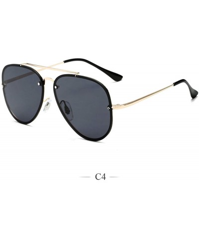 Round Men Women Lens Oversized Sun Glasses Fashion Retro Round Sunglasses Vintage Luxury Mirror - 6 - CM198A4H9EC $33.78