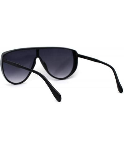 Oversized Womens Shield Oversize Plastic Designer Fashion Sunglasses - Black Smoke - CH196R5CMIL $10.43