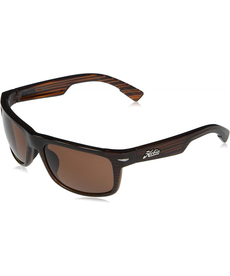 Rectangular Olas Polarized Rectangular Sunglasses - Shiny Black Brown / Wood Grain Frame/Copper Lens - C811CAFIMX1 $38.99