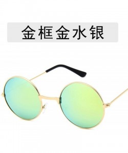 Semi-rimless New Retro Classic Round Dazzle Sunglasses Men Sun Glasses Women Vintage Metal Frame Eyewear UV400 - 7 - C7198A2L...