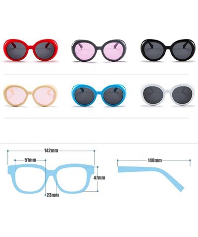 Oval Round Oval Sunglasses Mod Style Retro Thick Frame Fashion eyewear - Red Gray - CS189U74ROZ $16.77