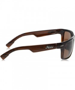 Rectangular Olas Polarized Rectangular Sunglasses - Shiny Black Brown / Wood Grain Frame/Copper Lens - C811CAFIMX1 $38.99