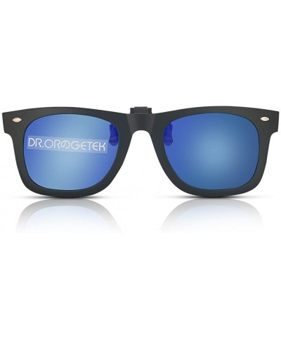 Wayfarer Clip-on Sunglasses Unisex Polarized Frameless Lens Flip Up Clip on Sunglasses Eyeglass-1-Piece clip on glasses - CD1...