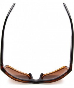 Rectangular Olas Polarized Rectangular Sunglasses - Shiny Black Brown / Wood Grain Frame/Copper Lens - C811CAFIMX1 $38.99