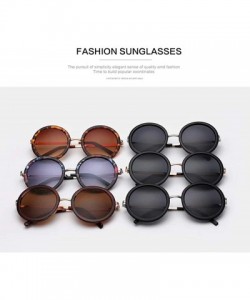 Round Vintage Round Sunglasses for Women UV Protection Circle Frame Sun Glasses - C1 Flower Frame - C618I0OIS37 $12.08