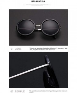 Round Vintage Round Sunglasses for Women UV Protection Circle Frame Sun Glasses - C1 Flower Frame - C618I0OIS37 $18.60