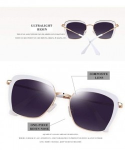 Oversized Vintage Fashion Sunglasses for Women - Ladies Polarized UV400 Protective Shades with Glasses Pouch - PZ9521 - C518Y...
