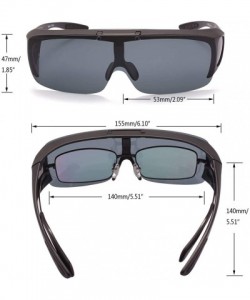 Round Driving Glasses Wraparounds Polarized Fitover Sunglasses - Matte Black - CE12DVH2FWV $18.30