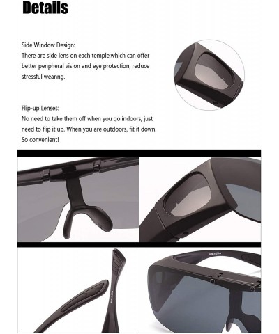 Round Driving Glasses Wraparounds Polarized Fitover Sunglasses - Matte Black - CE12DVH2FWV $18.30