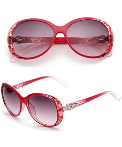 Rimless Classic Retro Round Sunglasses for Women Plate Resin UV400 Sunglasses - White Red - C818SZTXZ6Y $27.73
