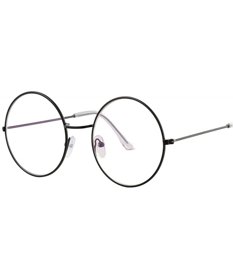 Oval Retro Oval Sunglasses Women Brand Designer UV400 Vintage Metal Fe Round Sun Glasses Female - Black - CS18W787T02 $8.35