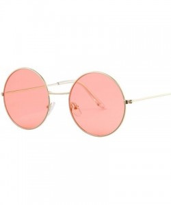 Oval Retro Oval Sunglasses Women Brand Designer UV400 Vintage Metal Fe Round Sun Glasses Female - Black - CS18W787T02 $8.35