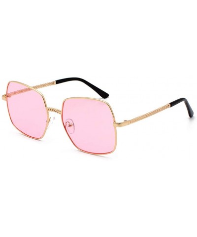 Aviator Cool Unisex Oversized Flat Top Sunglasses Square Aviator Shades - C91943GKC4H $10.52