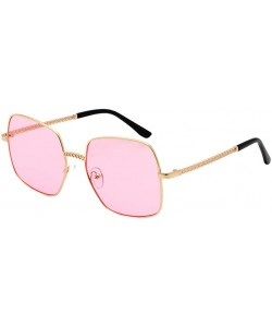 Aviator Cool Unisex Oversized Flat Top Sunglasses Square Aviator Shades - C91943GKC4H $21.05