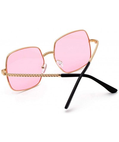 Aviator Cool Unisex Oversized Flat Top Sunglasses Square Aviator Shades - C91943GKC4H $10.52