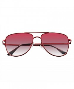 Aviator Mens Womens Sunglasses Retro Color Tone Flat Lens Sunglasses - Red - CN18SQ369ML $8.93