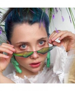 Oversized Fashion Sunglasses Irregular Protection Glasses - A-pink - C9196MC68D9 $18.04
