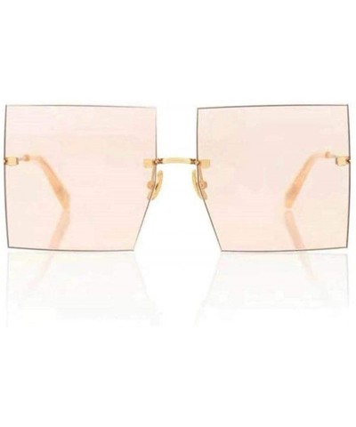 Oversized Luxury Women Sunglasses Oversized Square Style with UV400 Protection - Red - CF18AO0CURH $17.86