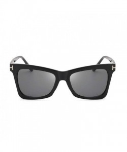 Rectangular Retro UV Protection Sunglasses Men and Women Sunglasses (Black Frame Gray Tablets) - Black Frame Gray Tablets - C...
