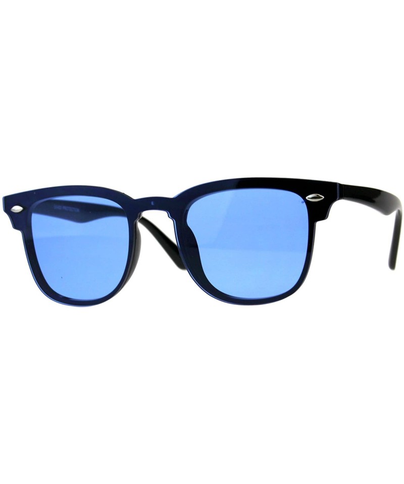 Rimless Mens Color Lens Half Rim Rimless Flat Panel Shield Nerdy Sunglasses - Blue - C718CMSM0HT $12.90