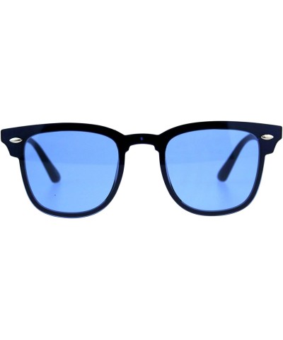 Rimless Mens Color Lens Half Rim Rimless Flat Panel Shield Nerdy Sunglasses - Blue - C718CMSM0HT $12.90