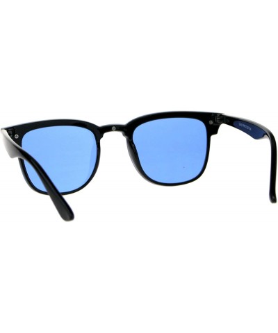 Rimless Mens Color Lens Half Rim Rimless Flat Panel Shield Nerdy Sunglasses - Blue - C718CMSM0HT $12.90