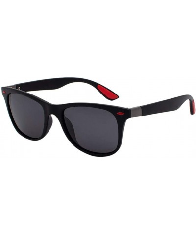 Rectangular Polarized Sunglasses for Men Women Mirrored Sun Glasses Eyewear Sports Shades Glasses - B - CM18X7ITWG5 $7.58