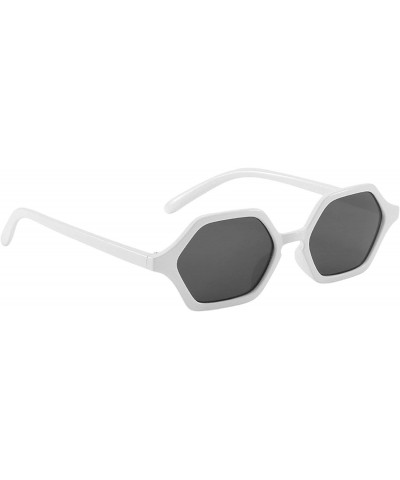 Oval Classic Retro Designer Style Polygonal Square Sunglasses for Women Plastic AC UV400 Sunglasses - White - CT18SYROT9X $31.55