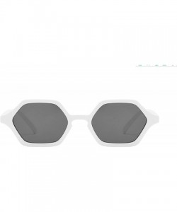 Oval Classic Retro Designer Style Polygonal Square Sunglasses for Women Plastic AC UV400 Sunglasses - White - CT18SYROT9X $17.08