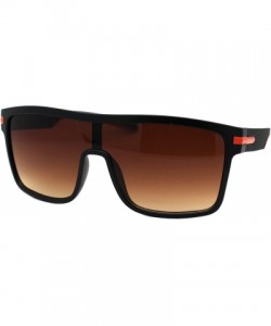 Square Mens Fashion Sunglasses Square Sporty Shield Style Matte Shades UV 400 - Black Orange (Brown) - CA193XNE54R $11.51