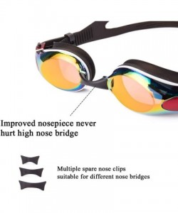 Goggle Swim Goggles Anti-Fog UV Protection Adjustable Strap Swim Glasses Adult - Red - CF18SODLGSR $12.68