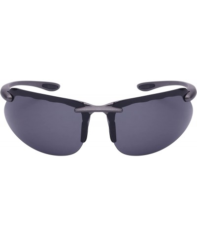 Sport Semi-Rimless Sports Sunglasses with 1.1 mm Polarized Lens 570053-P1 - Clear Grey - C7125WEEPF1 $14.41