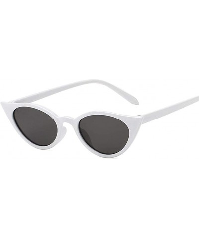 Oval Cateye Women Sunglasses Classic Retro Vintage Oval Sunglasses For Women Eeywear UV400 - Whitegray - CQ199QCTUQD $18.05