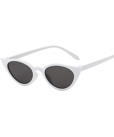 Oval Cateye Women Sunglasses Classic Retro Vintage Oval Sunglasses For Women Eeywear UV400 - Whitegray - CQ199QCTUQD $11.49