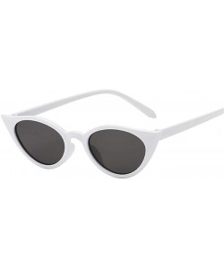Oval Cateye Women Sunglasses Classic Retro Vintage Oval Sunglasses For Women Eeywear UV400 - Whitegray - CQ199QCTUQD $11.49